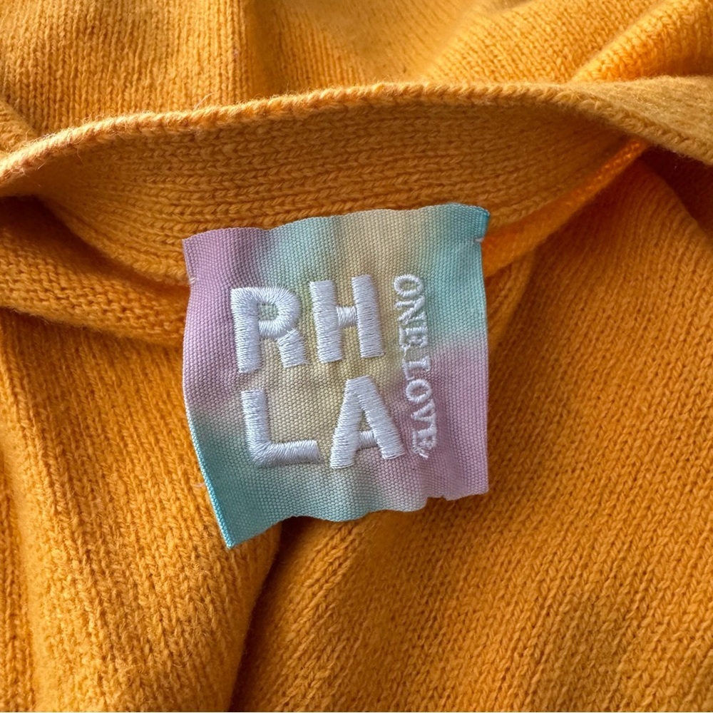 Ron Herman RHLA Cashmere Cardigan Orange Size M 2 Recycled Cashmere Yarn Italy - Picture 7 of 13
